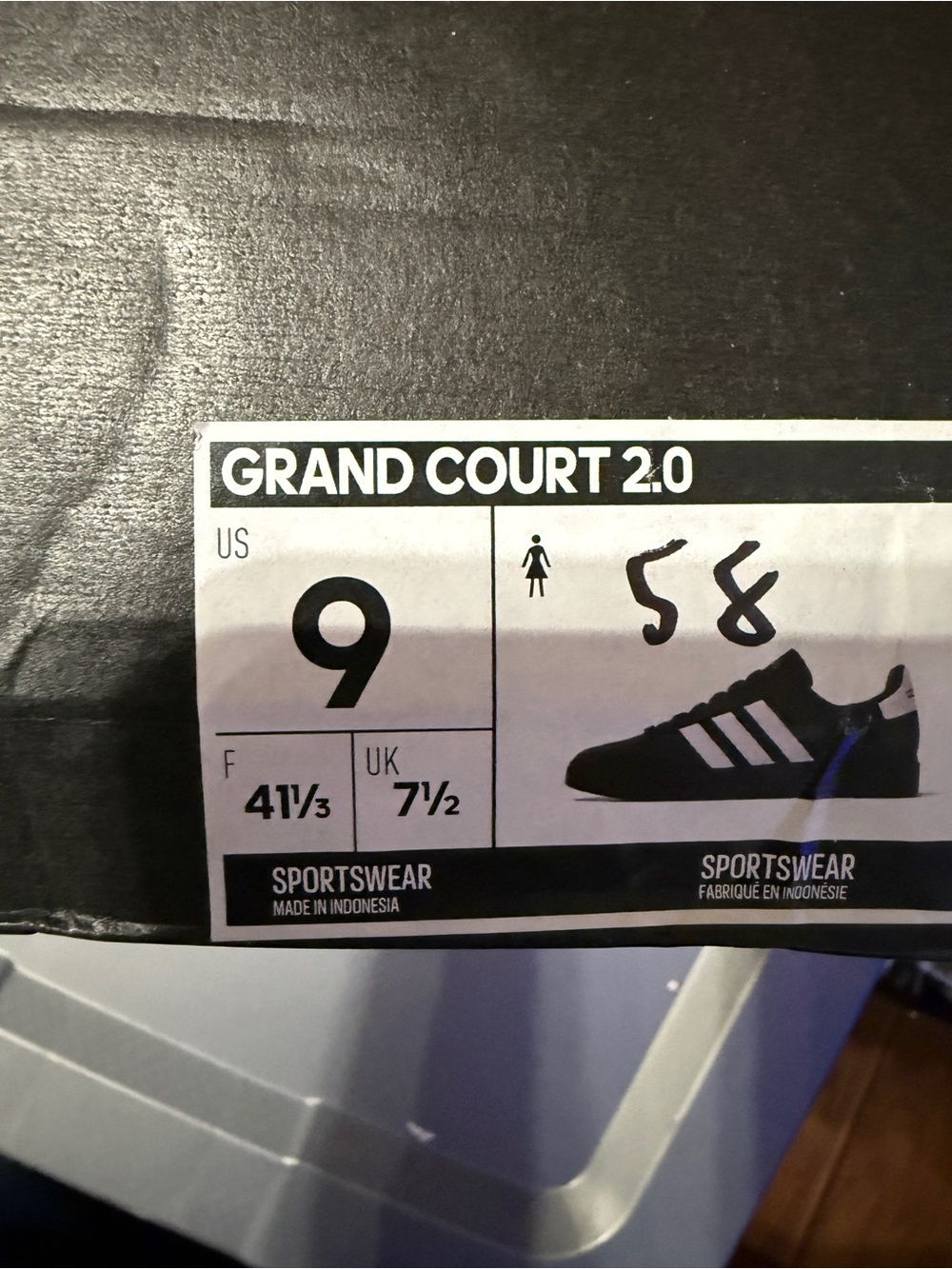 adidas Grand Court 2.0 womens Black Sneakers